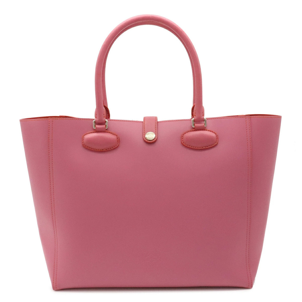 Loewe Leo Tote Bag Shoulder Leather Pink Orange Pouch